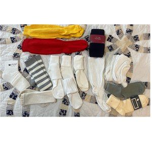 Women's Vintage Bundle Scrunch Slouch Ribbed Turn Cuff Socks Multicolor